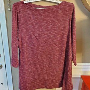 NEW Karen Scott Blouse Size 0X/ fitsXL Burgundy